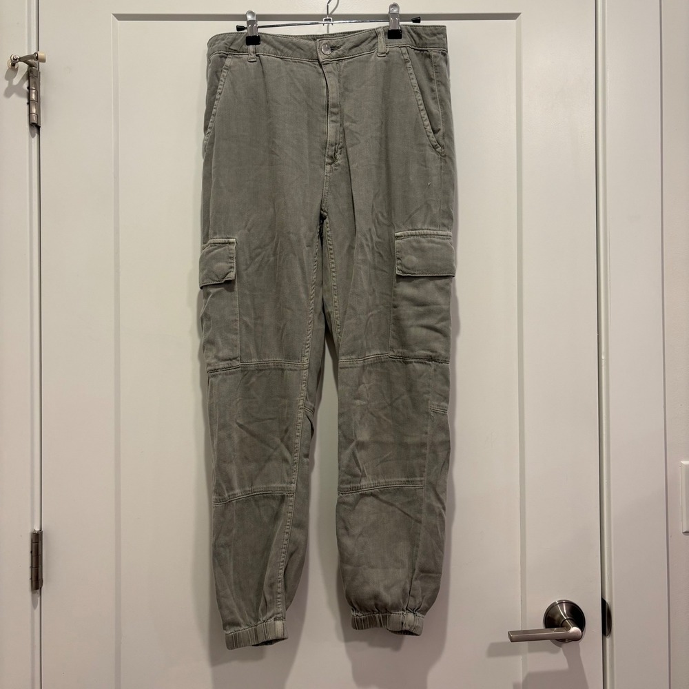 Joes Jeans Sage Green Cargo Jogger Pants Women 28 Utility Soft Cotton Lyocell